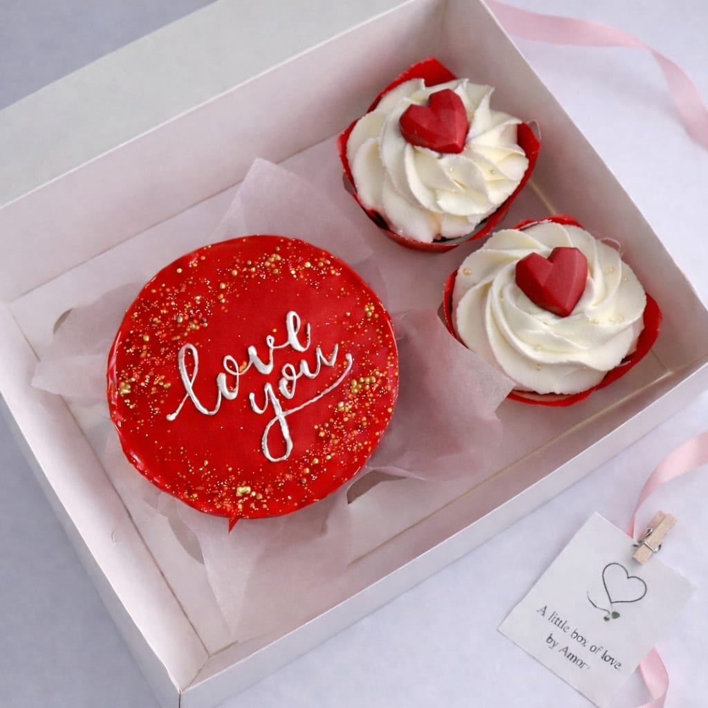 Bento Treat Box – Perfect Gift with 2 Cupcakes